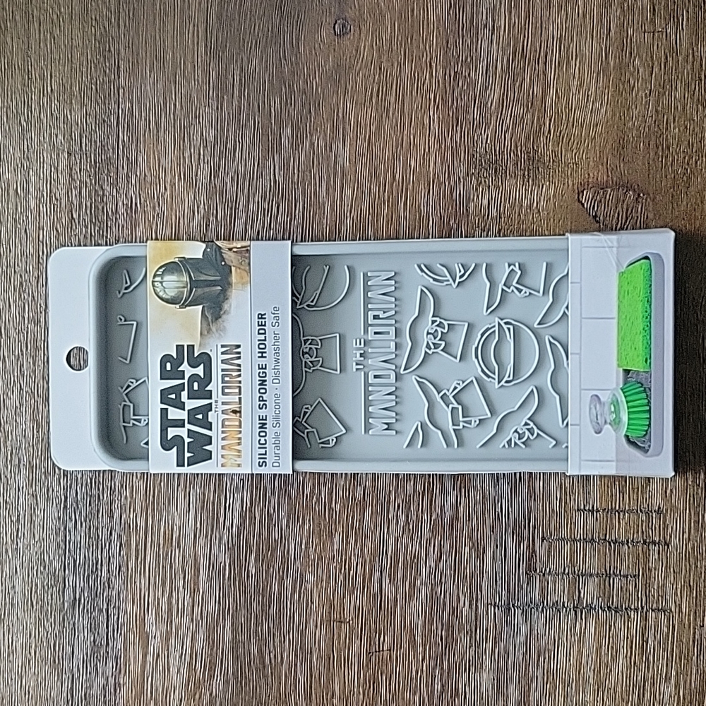 Star Wars The Mandalorian Silicone Dish Sponge Holder Tray in Grey